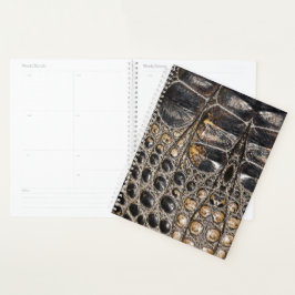 Bruine Amerikaanse alligator huidtextuur Planner