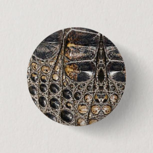 Bruine Amerikaanse Alligator Leer Huid Print Ronde Button 3,2 Cm