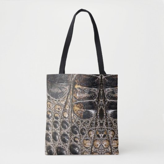 Bruine Amerikaanse Alligator Leer Textuur Tote Bag (Voorkant)