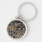 Bruine Amerikaanse Alligator Leerprint Sleutelhanger