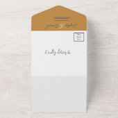 Bruine Aquarel Herfst All In One Uitnodiging (Buitenkant)