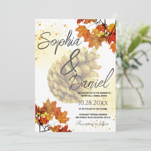 Bruine Aquarel Herfst Kaart (Staand voorkant)