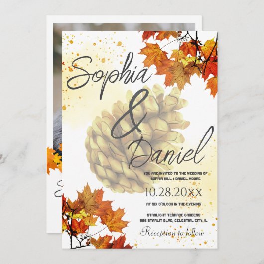 Bruine Aquarel Herfst Kaart (Voorkant / Achterkant)