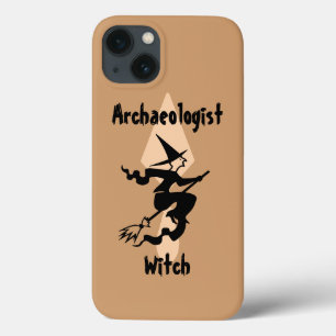 Bruine archeoloog heks met kamer en trowel Case-Mate iPhone case