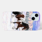Bruine baai met zigeunerbanner ontwerppaard in sne Case-Mate iPhone case (Achterkant (horizontaal))