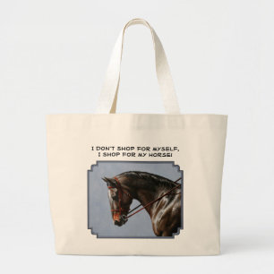 Bruine Baai Oldenburg Paardenportret Grote Tote Bag