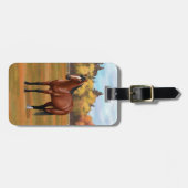 Bruine baai Quarter Horse Stallion Bagagelabel (Voorkant horizontaal)