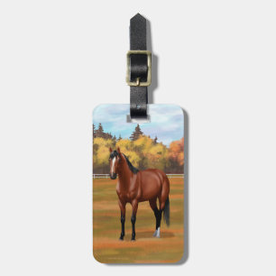 Bruine baai Quarter Horse Stallion Bagagelabel