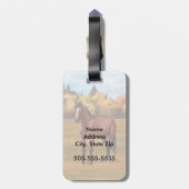 Bruine baai Quarter Horse Stallion Bagagelabel (Achterkant verticaal)