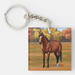 Bruine baai Quarter Horse Stallion Sleutelhanger