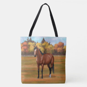 Bruine baai Quarter Horse Stallion Tote Bag