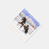 Bruine baard-pinto zigeunervanner trekpaard in de  servet (Hoek)