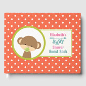 Bruine Baby-aap met Pacifier-Baby shower Gastenboek (Voorkant)