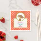 Bruine Baby-aap met Pacifier-Baby shower Servet (Insitu)