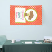 Bruine Baby-aap met Pacifier-Baby shower Spandoek (Beurs)
