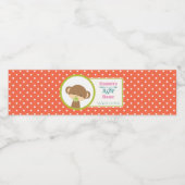 Bruine Baby-aap met Pacifier-Baby shower Waterfles Etiket (Enkel label)