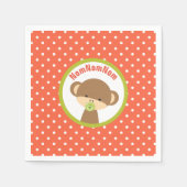 Bruine Baby aap met Pacifier NomNomNom Servetten (Voorkant)