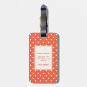 Bruine Baby aap met Pacifier op Polka Dots Bagagelabel (Achterkant verticaal)
