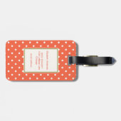 Bruine Baby aap met Pacifier op Polka Dots Bagagelabel (Achterkant horizontaal)