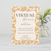 Bruine Baby Jongen Giraffe Shower Virtuele Uitnodi (Staand voorkant)