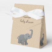 bruine baby shower olifant bedankdoosjes (Voorkant Zijde)