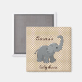 bruine baby shower olifant magneet (Voorkant / Achterkant)
