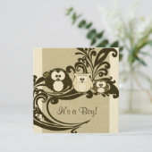  bruine Baby shower van de boomfamilie Kaart (Staand voorkant)