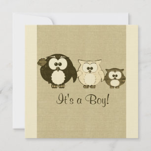 bruine Baby shower van de boomfamilie Kaart