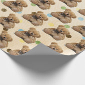 Bruine Baby Teddy bears op pokadots Cadeaupapier (Hoek)