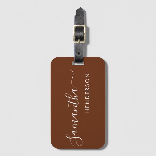 Bruine Bagagelabels Trouwtafel Plan / Favor (Voorkant (verticaal))
