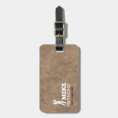 Bruine bagtag voor golfers bagagelabel (Voorkant verticaal)