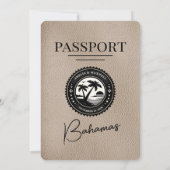 Bruine Bahama's Paspoort Uitnodiging bruiloft (Achterkant)