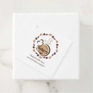 Bruine Bakkerij Chef Logo Koekjes Croissant Bedankjes Labels