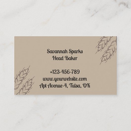 Bruine Bakkerij Collage Whisk Visitekaartje (Achterkant)