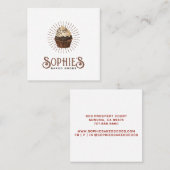Bruine bakkerij Cupcake Logo  Typografie Vierkante Visitekaartje (Voorkant / Achterkant)