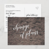 Bruine baksteen Verandering plannen uitgestelde br Briefkaart (Voorkant / Achterkant)