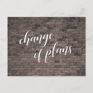 Bruine baksteen Verandering plannen uitgestelde br Briefkaart