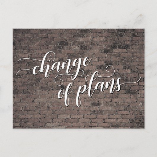 Bruine baksteen Verandering plannen uitgestelde br Briefkaart (Voorkant)