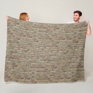 Bruine bakstenen muur een noviteit ontwerp  fleece deken
