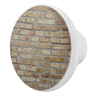Bruine bakstenen muur een noviteit ontwerp  keramische knop