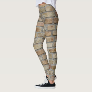 Bruine bakstenen muur een noviteit ontwerp leggings