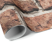 Bruine bakstenen muur op zonlicht cadeaupapier (Rol Hoek)