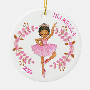 Bruine ballerina keramisch ornament
