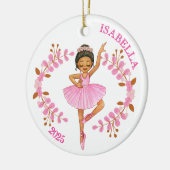 Bruine ballerina keramisch ornament (Links)