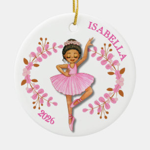 Bruine ballerina keramisch ornament
