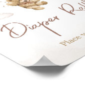 Bruine ballon Beer Baby shower luier Raffle Poster (Hoek)