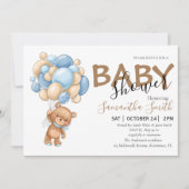 Bruine ballonvaarding — Uitnodigingen tot Baby (Voorkant)