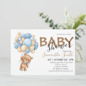 Bruine ballonvaarding — Uitnodigingen tot Baby (Staand voorkant)