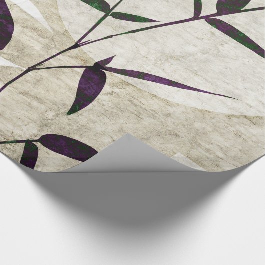Bruine Bamboe Moon Fall Leaves Cadeaupapier (Hoek)