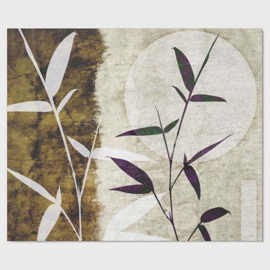 Bruine Bamboe Moon Fall Leaves Cadeaupapier (Vlak)